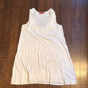 Velvet White Floral Tunic Top